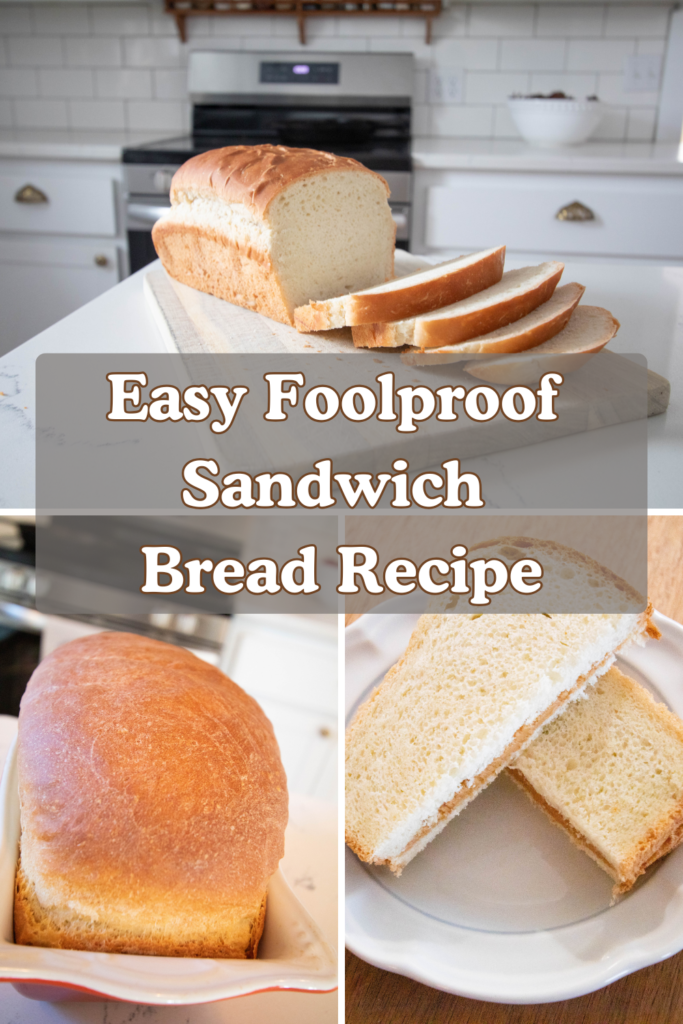 collage of three shots of homemade sandwich bread 
