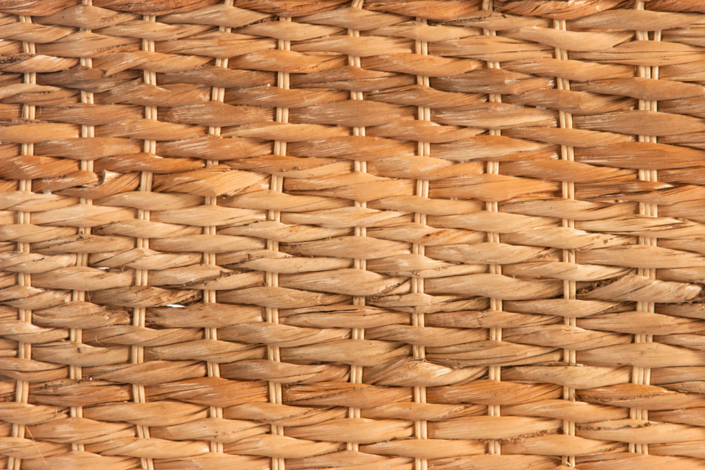 close up of wicker weaving